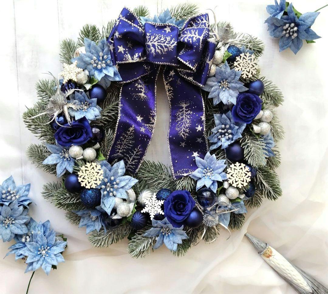 【9月限定価格】ポインセチアとローズのSpecial Christmasリース