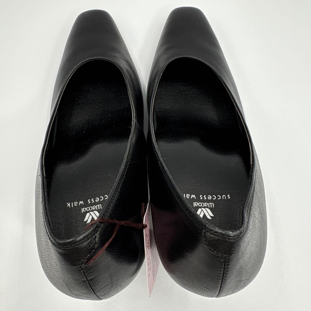 未使用✨ワコール　サクセスウォーク　ブラック　スクエアトゥ　パンプス　通勤　就活