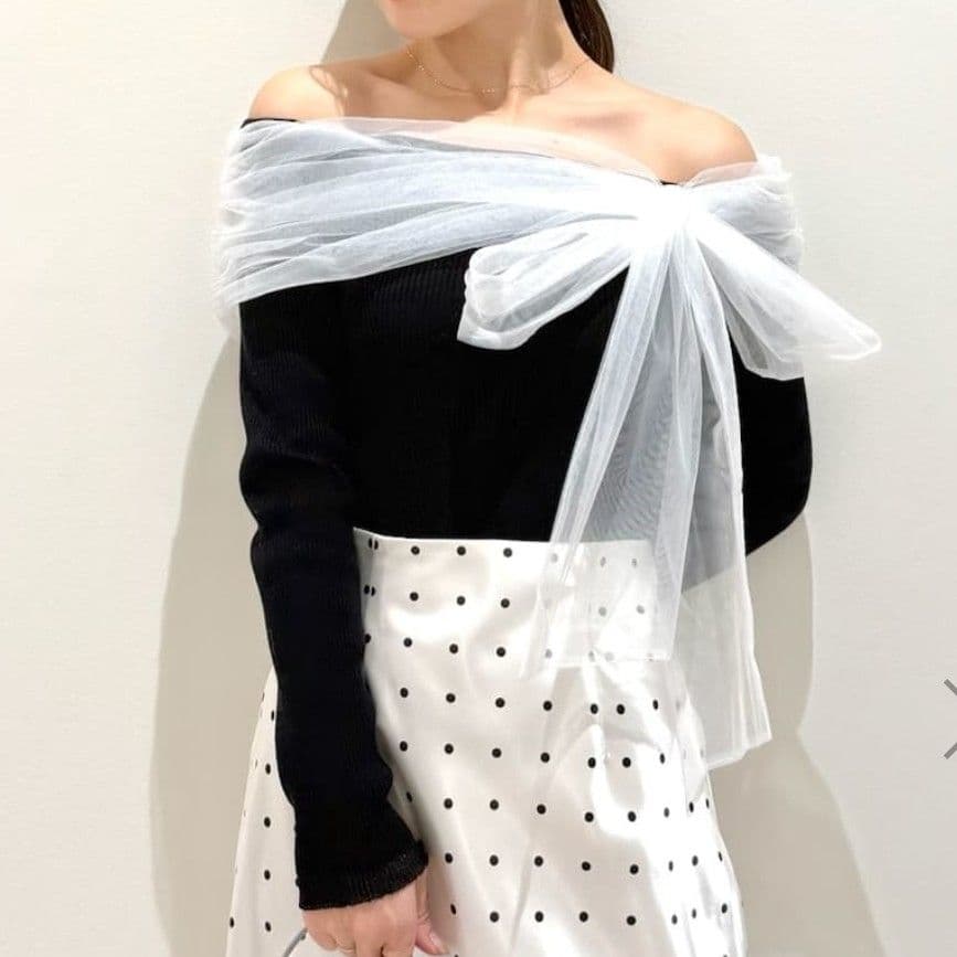 【2025AW今季新作】3wayリボンオフショルニットプルオーバー