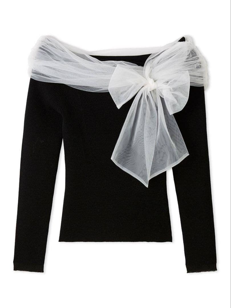 【2025AW今季新作】3wayリボンオフショルニットプルオーバー