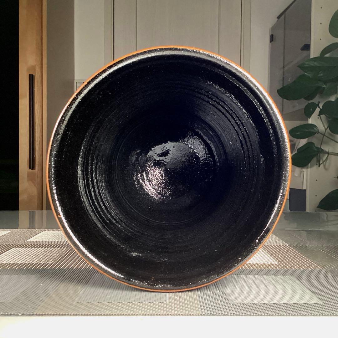 菊池　晃　益子焼　油滴天目　花瓶　大サイズ