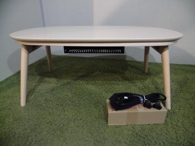 【全国一律送料無料】北欧風オールシーズン折れ脚こたつ楕円テーブルカルミナホワイト