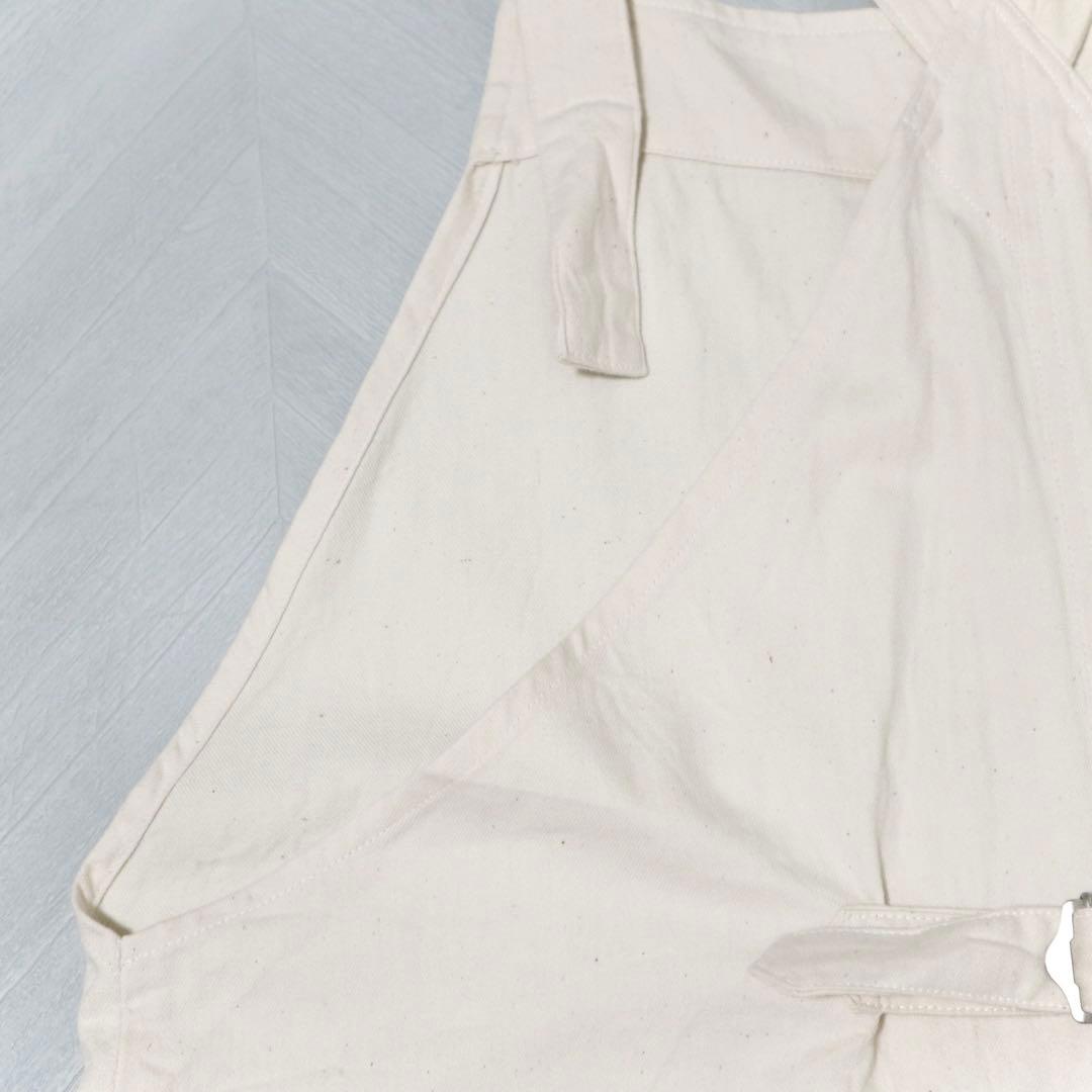 美品★かぐれ デニムサロペット オーバーオール コットン100 アイボリー F