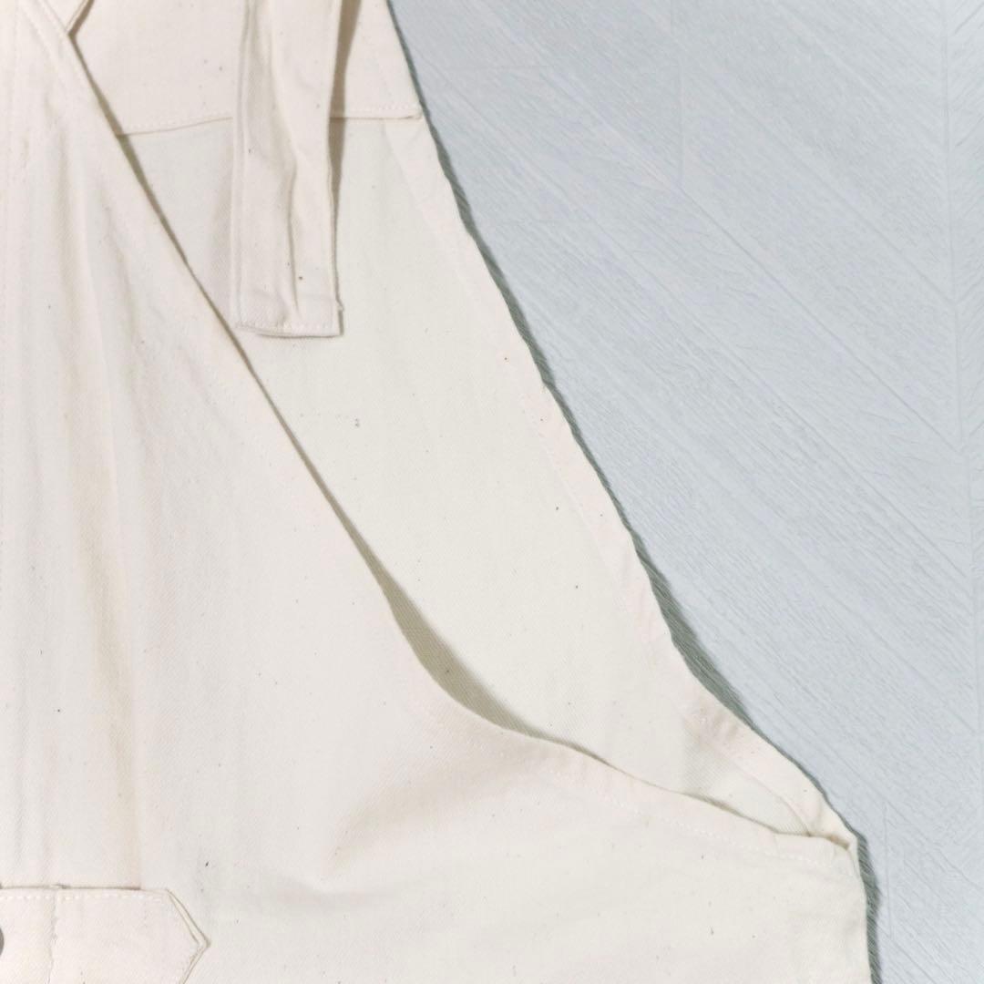 美品★かぐれ デニムサロペット オーバーオール コットン100 アイボリー F