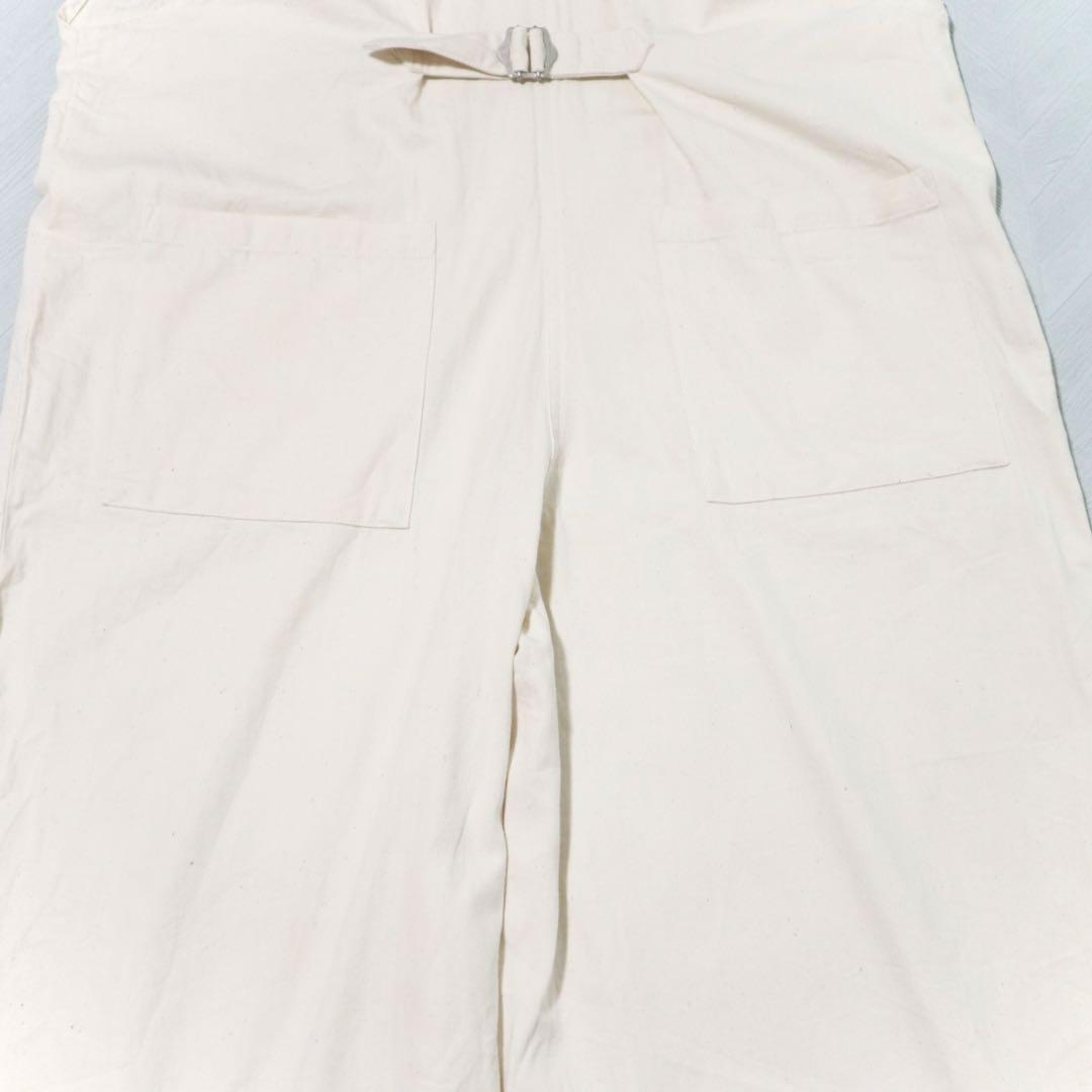 美品★かぐれ デニムサロペット オーバーオール コットン100 アイボリー F