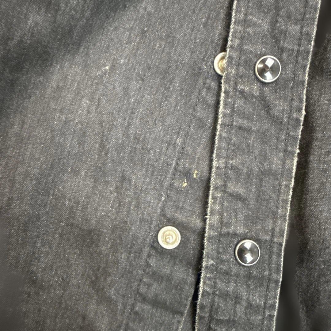 サンローラン エディ期 SAINT LAURENT クラッシュデニムシャツ 黒