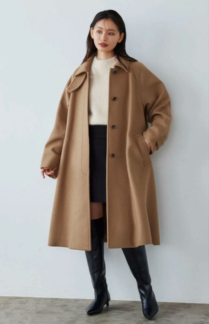 EMMEL REFINES EM テント フレアコート ブラウン Mサイズ