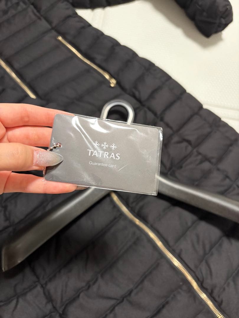 美品 TATRAS ポリテアマ ロングダウン 黒 正規品 ファー難ありサイズ02