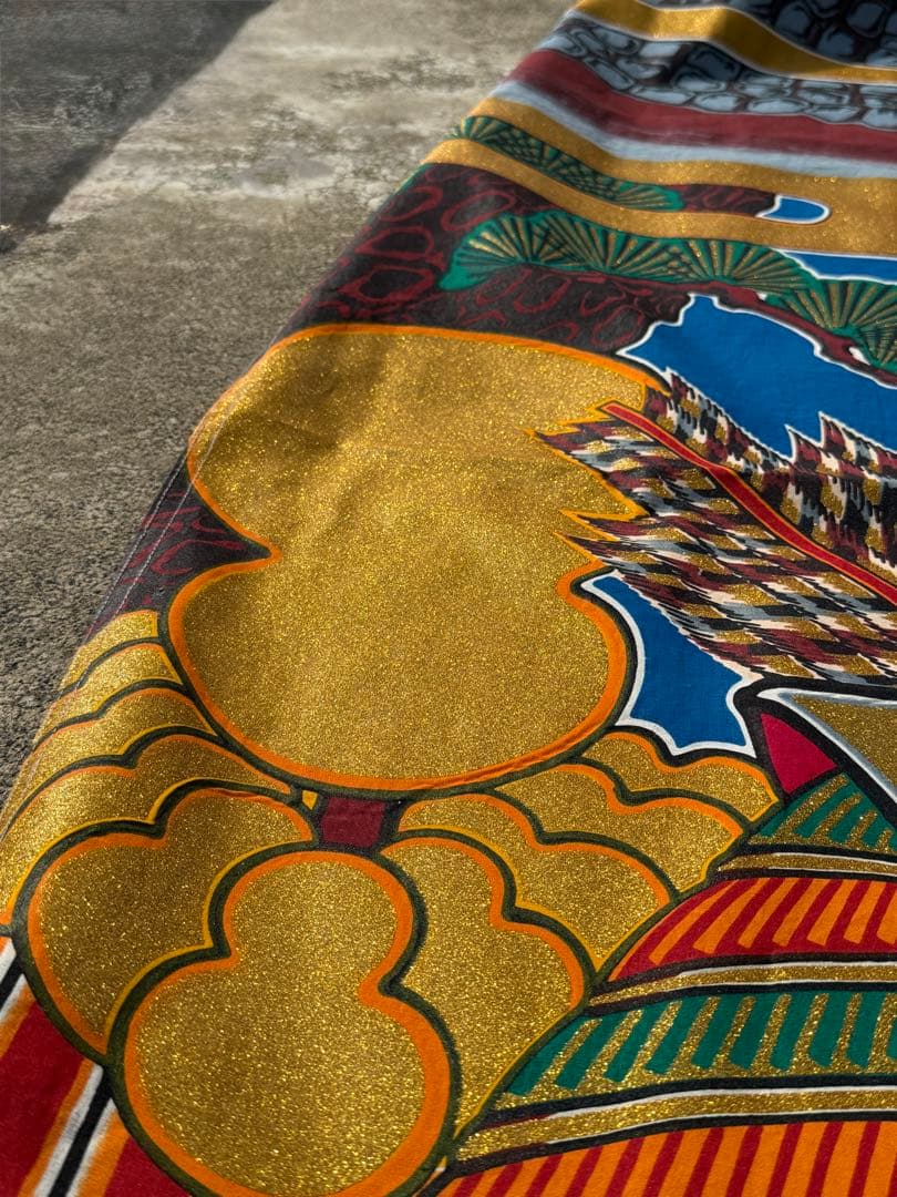 中古 現代 幟旗 武者絵 ⑧ 大畑 耕雲 全長7m10cm 金粉入 のぼり旗