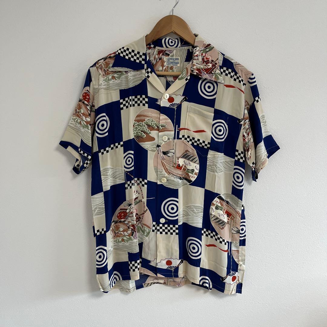 メ*ト様 sunsurf MUSASHIYA 和柄 縮緬　アロハシャツ