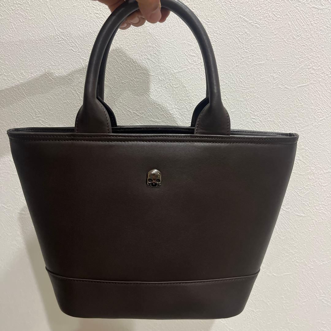 HYDROGEN ハイドロゲン レザー スカル トートバッグ ダークブラウン
