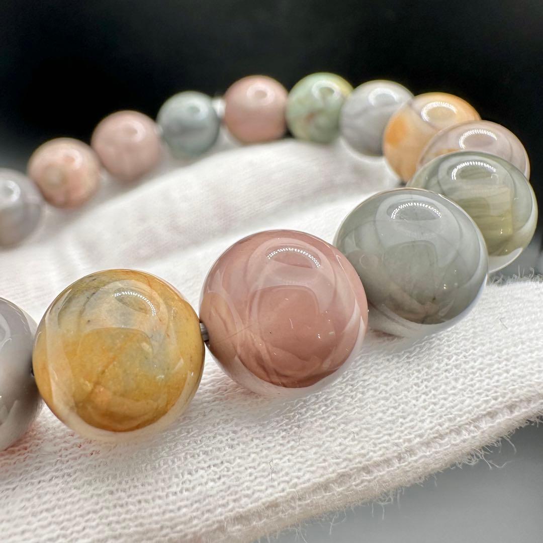 可愛いマカロンカラー！　パステルカラー　アラシャンメノウ　ブレスレット