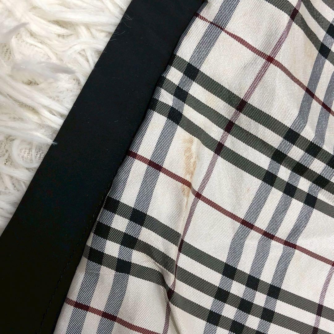 良品◎ノバチェック◎Burberry Black Label ステンカラーコート