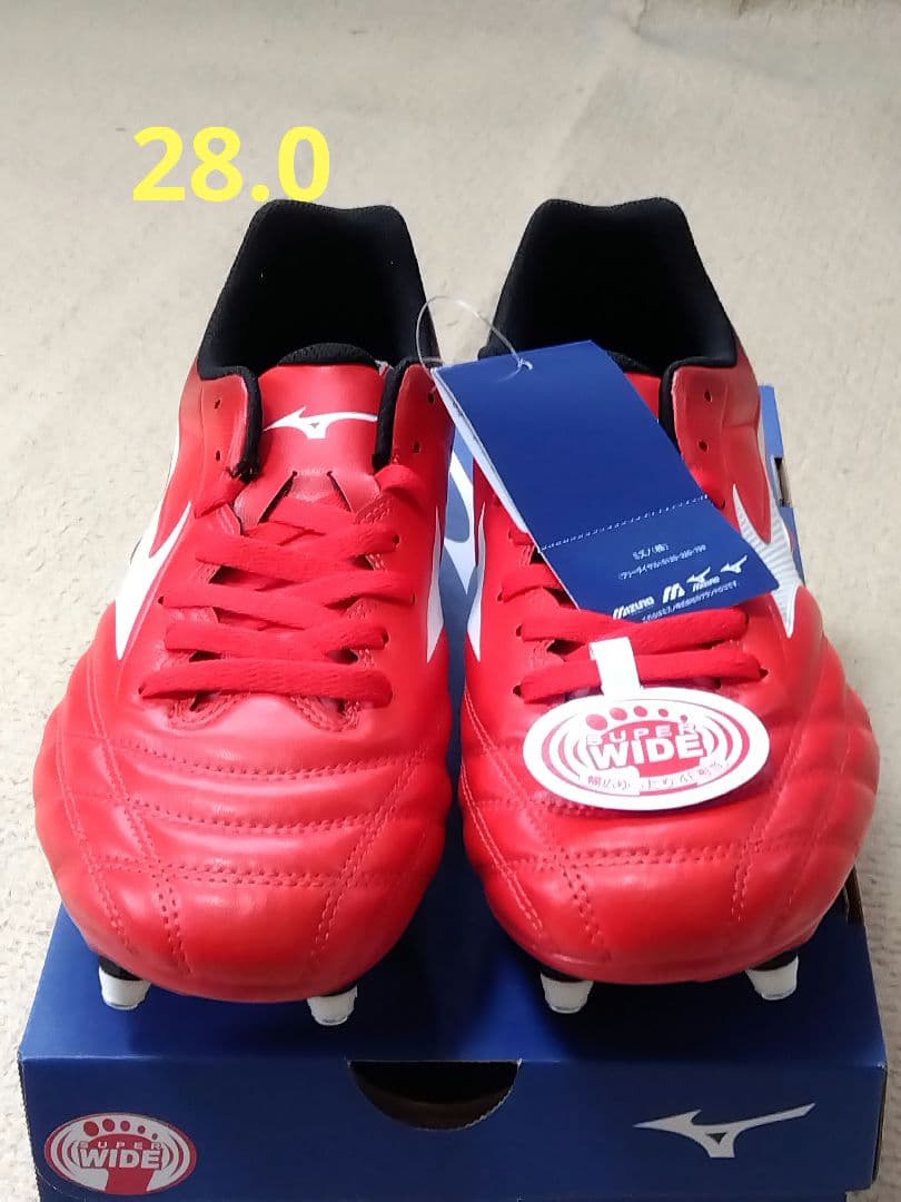 ラグビースパイク／28.0／赤×白／R1GA200101／新品・未使用品