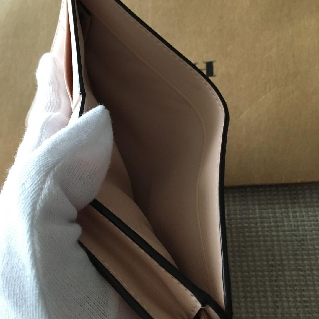 新品 コーチ COACH 二つ折り 財布 フラワー ピンク