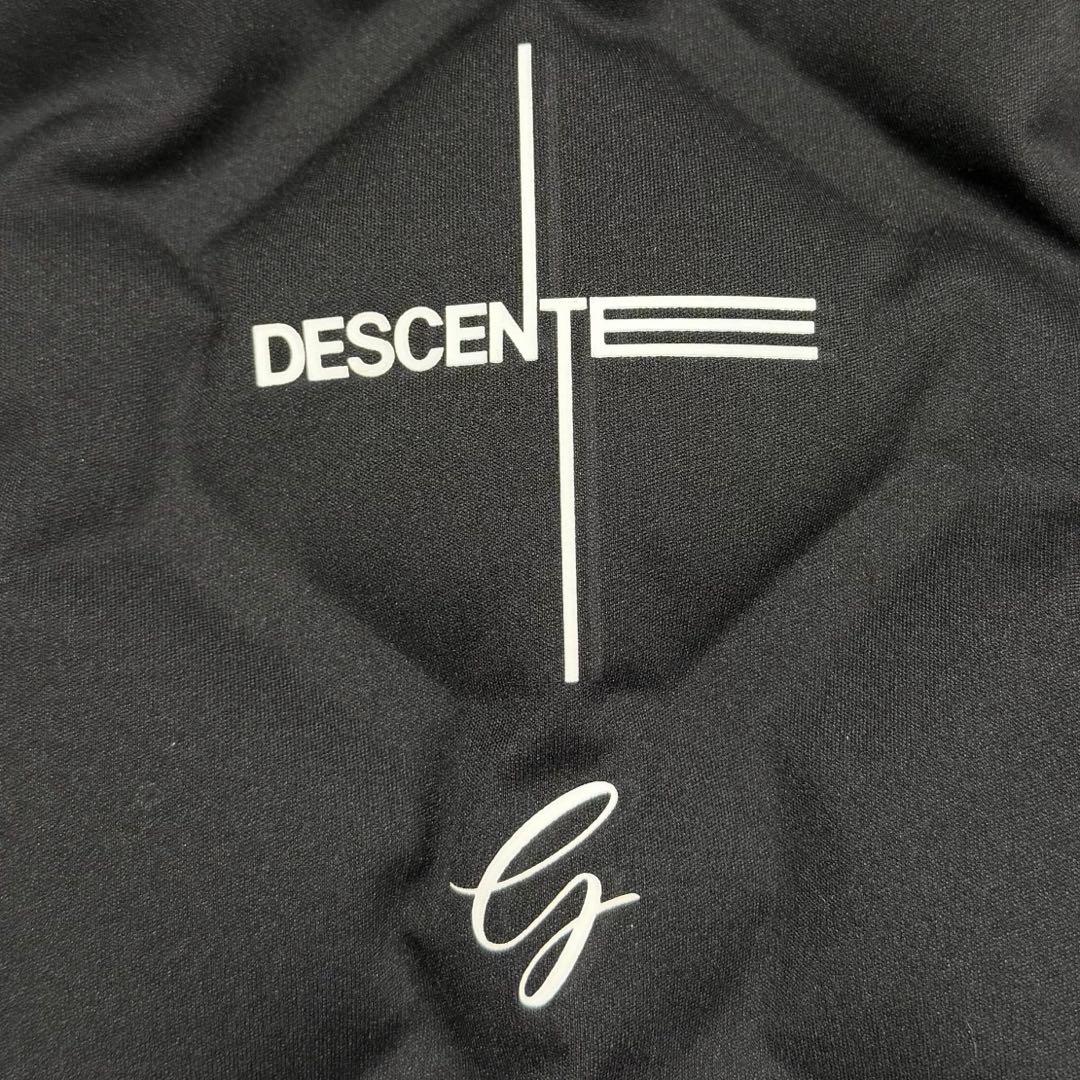 美品 DESCENTE ゴルフウェア キルティング ロゴ ダウン アウター 黒