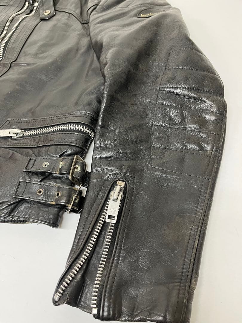 ルイスレザー　レザーライダースジャケット レザー 革ジャン ブラック 古着