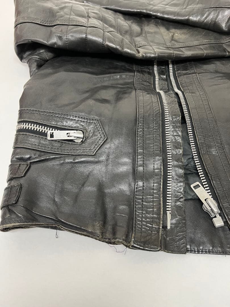ルイスレザー　レザーライダースジャケット レザー 革ジャン ブラック 古着