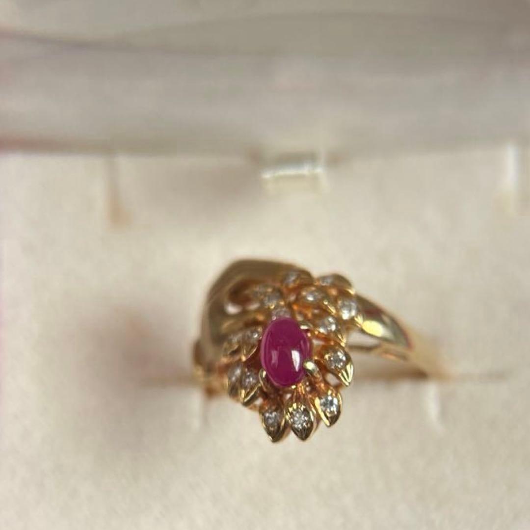 K18花デザインリング