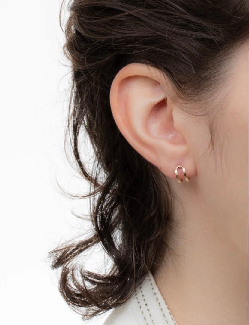 美品　hirotaka ヒロタカ　ベルーガ　ダブル ヒンジ ハギー ピアス S