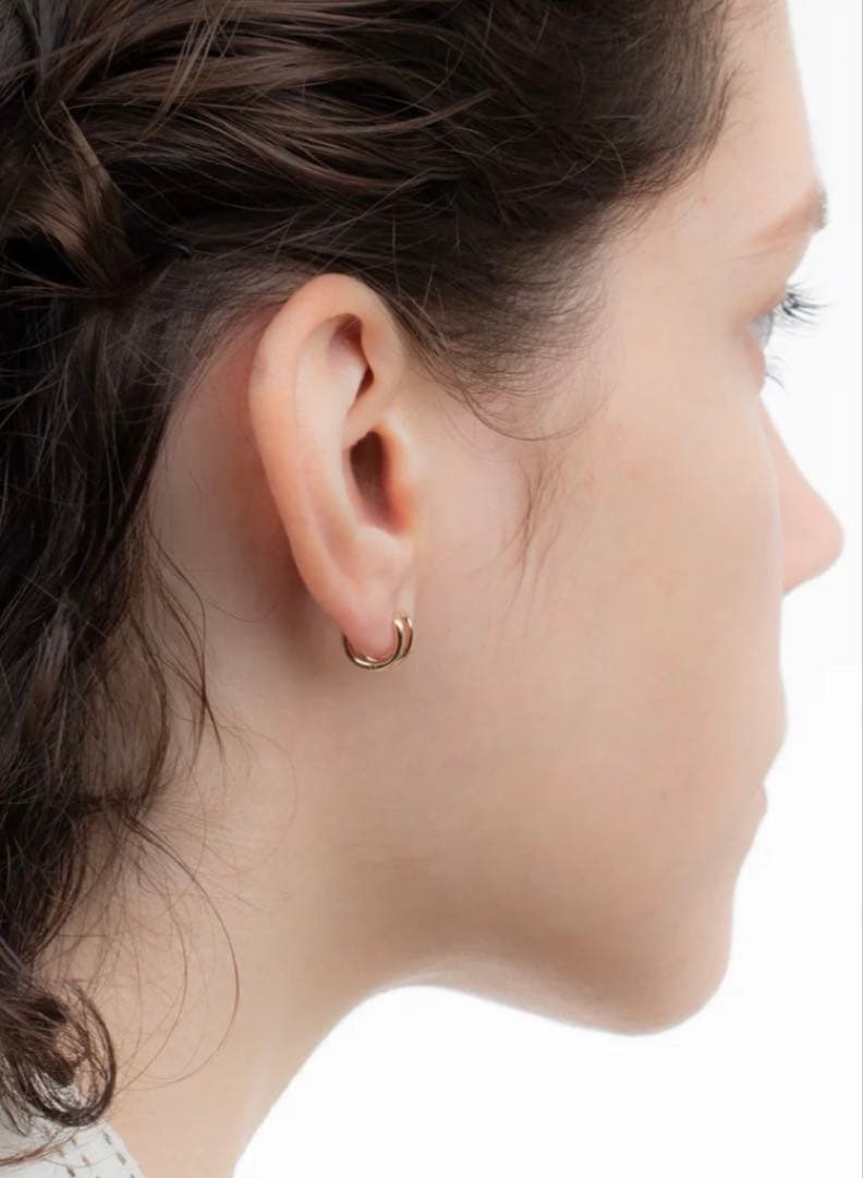 美品　hirotaka ヒロタカ　ベルーガ　ダブル ヒンジ ハギー ピアス S