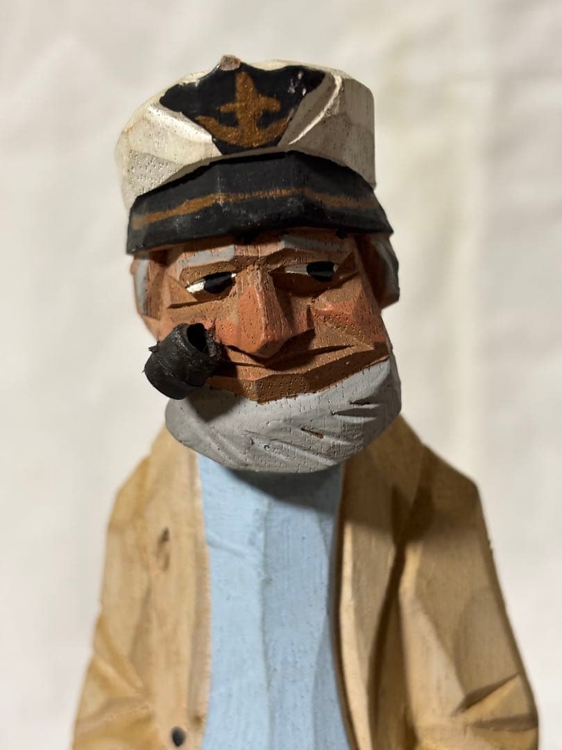 マドロス人形2体　海賊と船員　木彫り