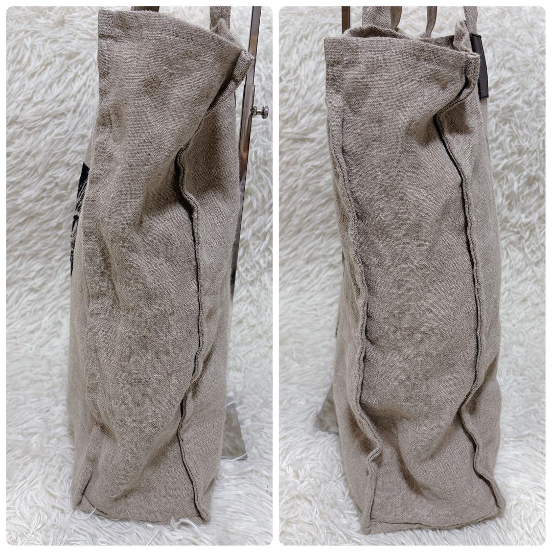 希少✨GUCCI GARDEN リネン トートバッグ 猫プリント 麻