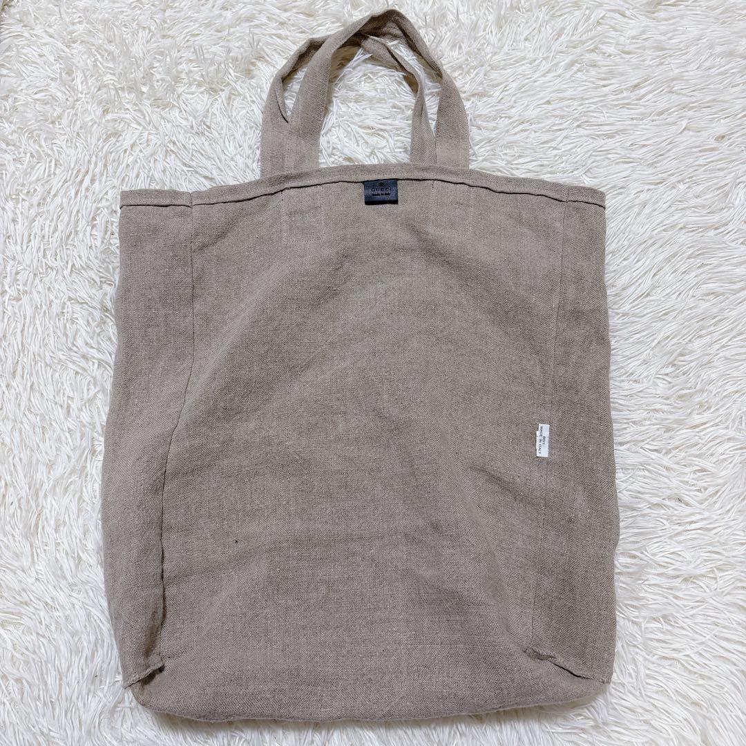 希少✨GUCCI GARDEN リネン トートバッグ 猫プリント 麻