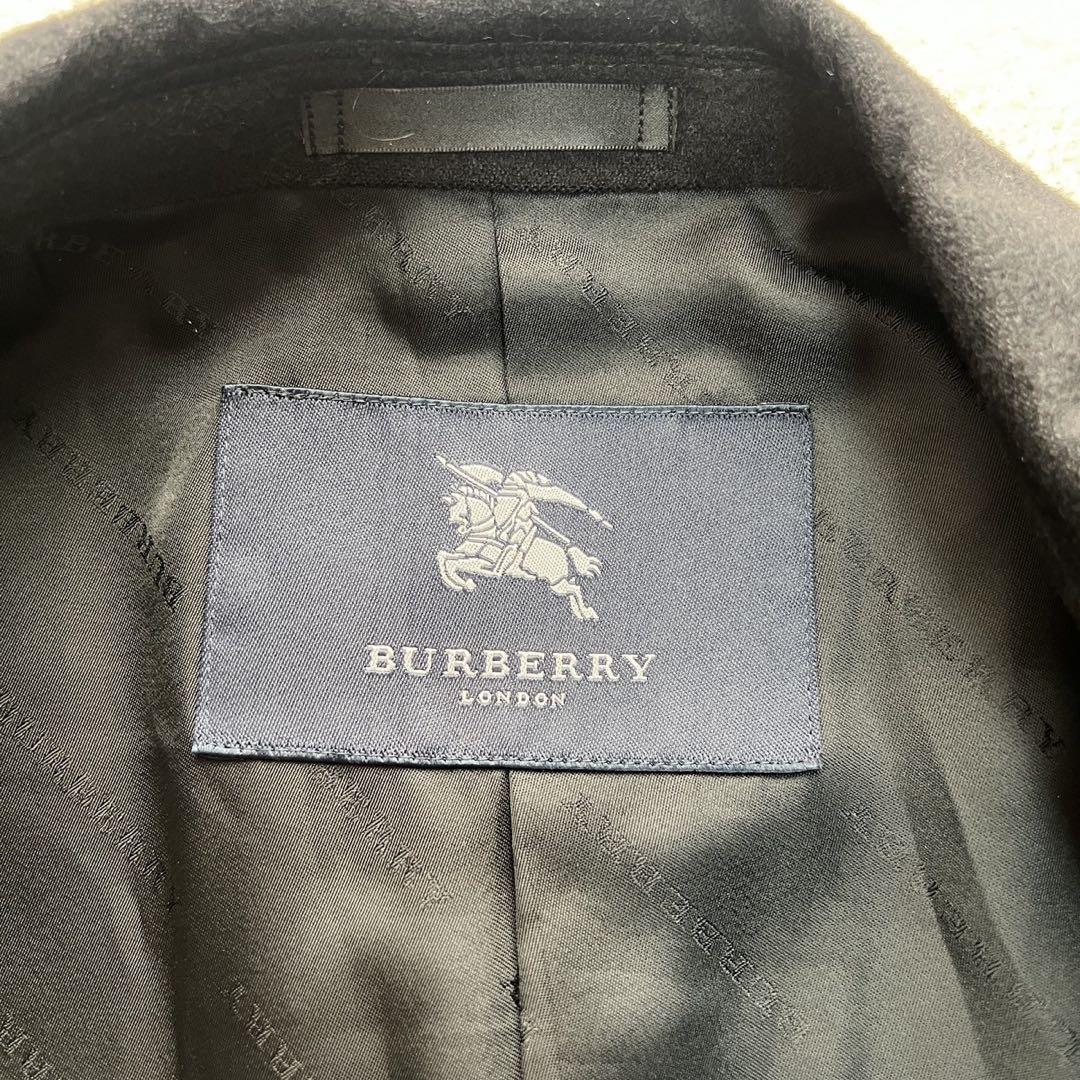 バーバリーロンドン　チェスターコート　カシミヤ　シルク　ブラック