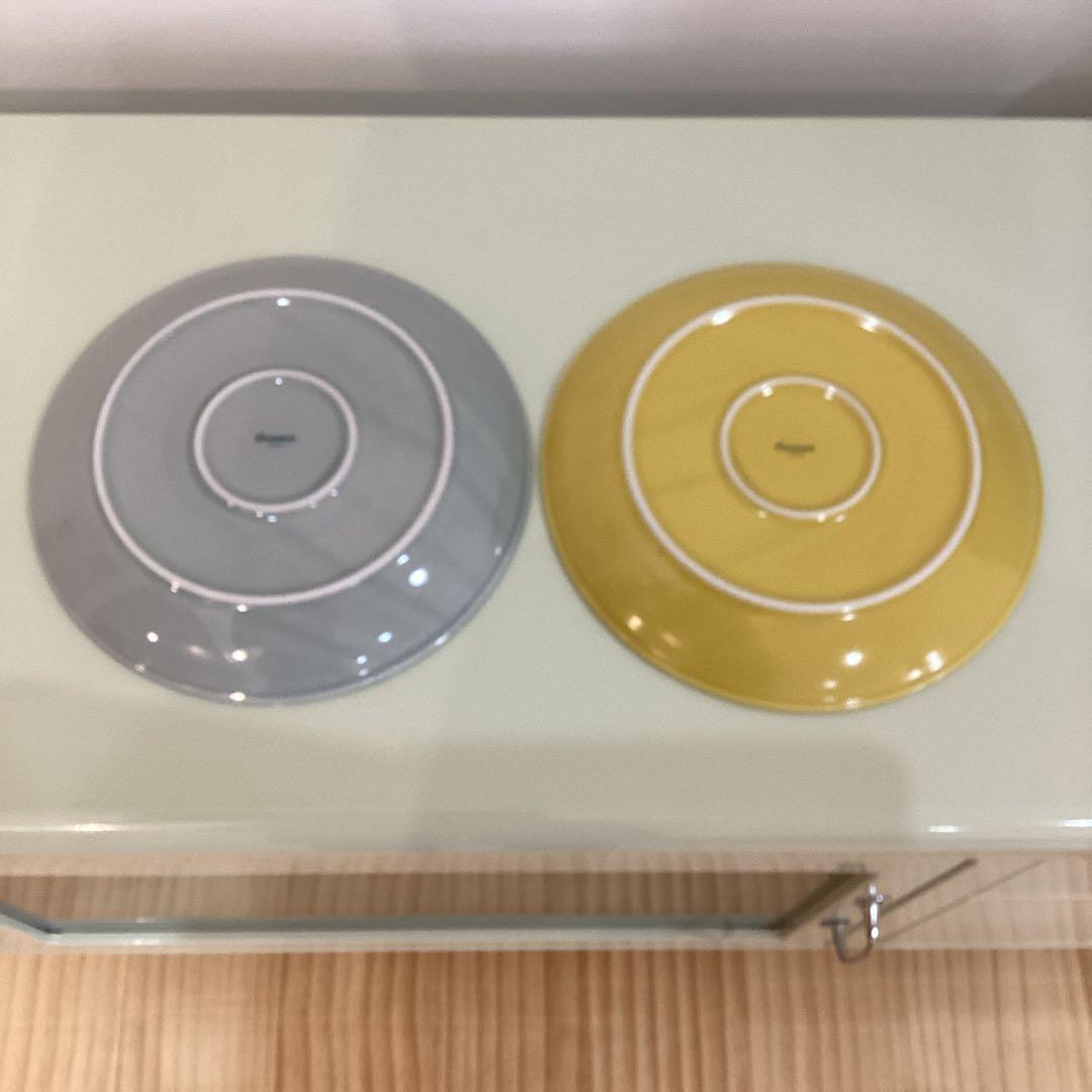 【新品】波佐見焼common プレート240mmイエロー・グレー各3枚