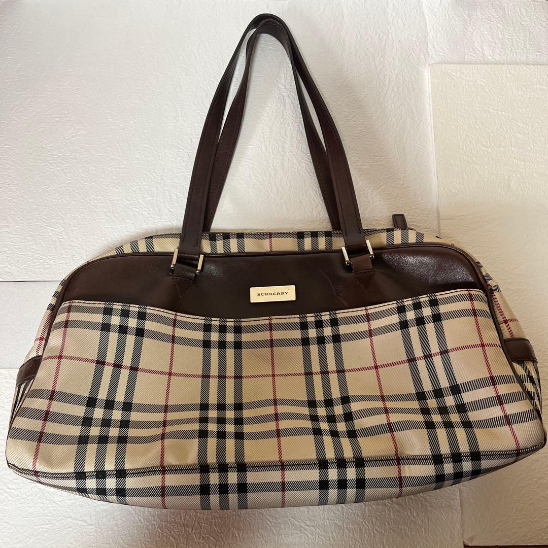 【美品】BURBERRY バーバリー　チェック柄 ボストンバッグ