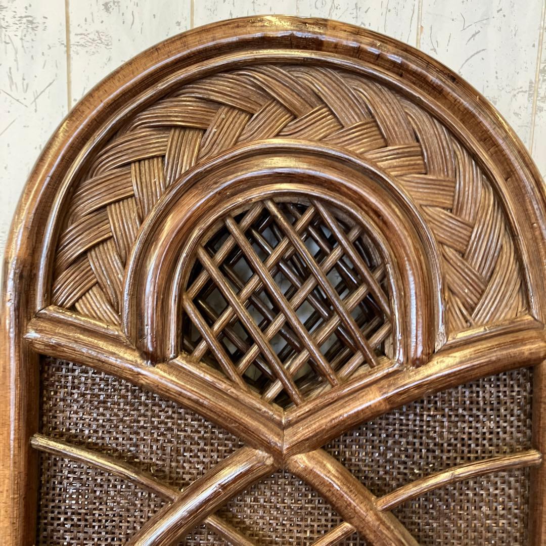 昭和レトロ エスニック ラタン 3連 パーテーション 間仕切り 仕切り