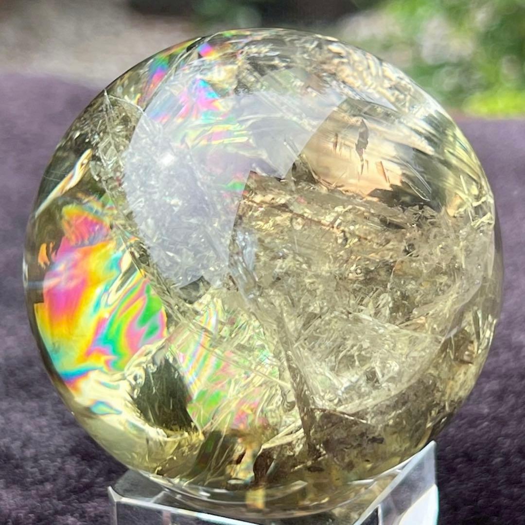 ✳️専用‼️至宝✨ファントムと美麗レインボー✨幸運の石✨虹入り シトリン丸玉 他1点