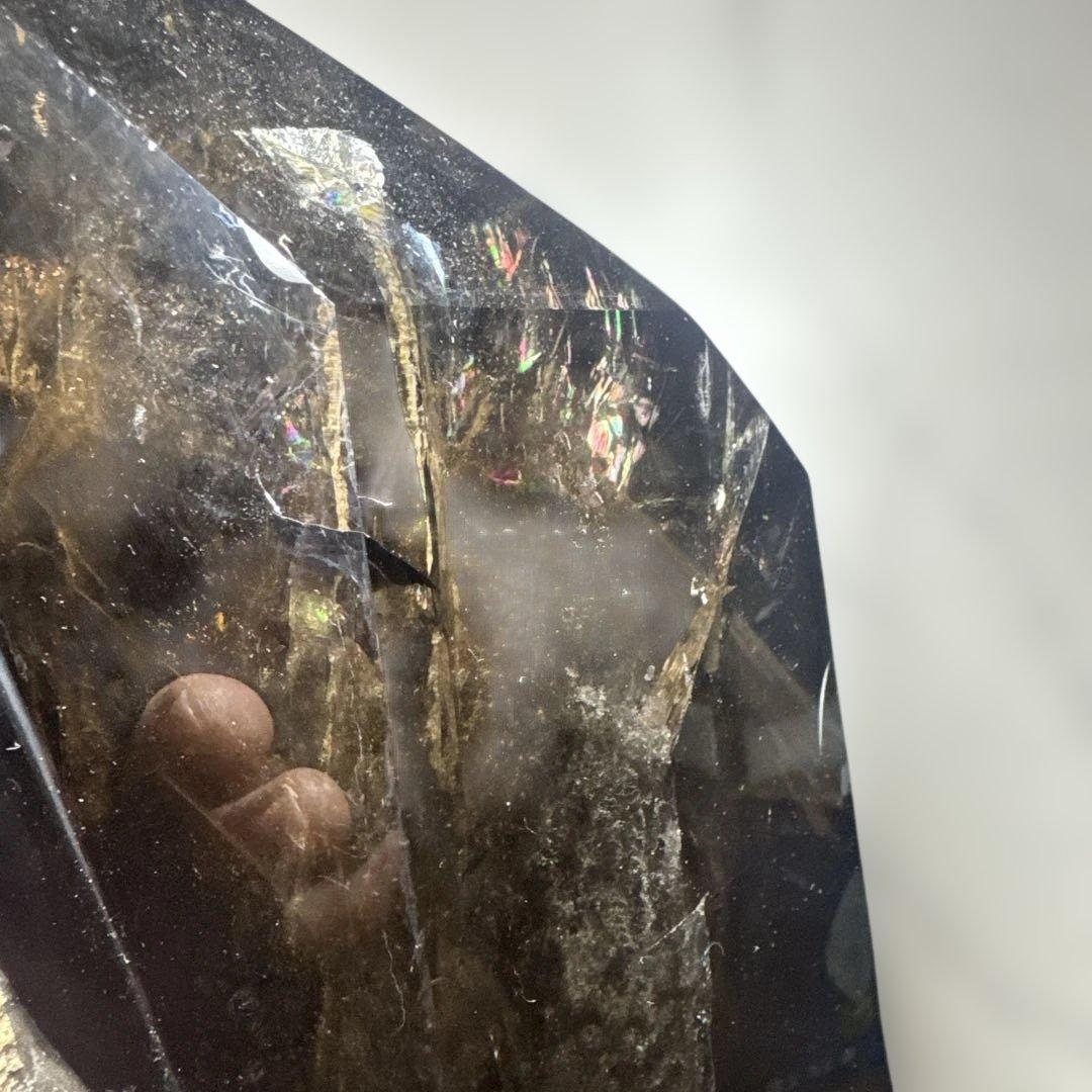 【極上品】山東省産 モリオン原石 台座付 特大