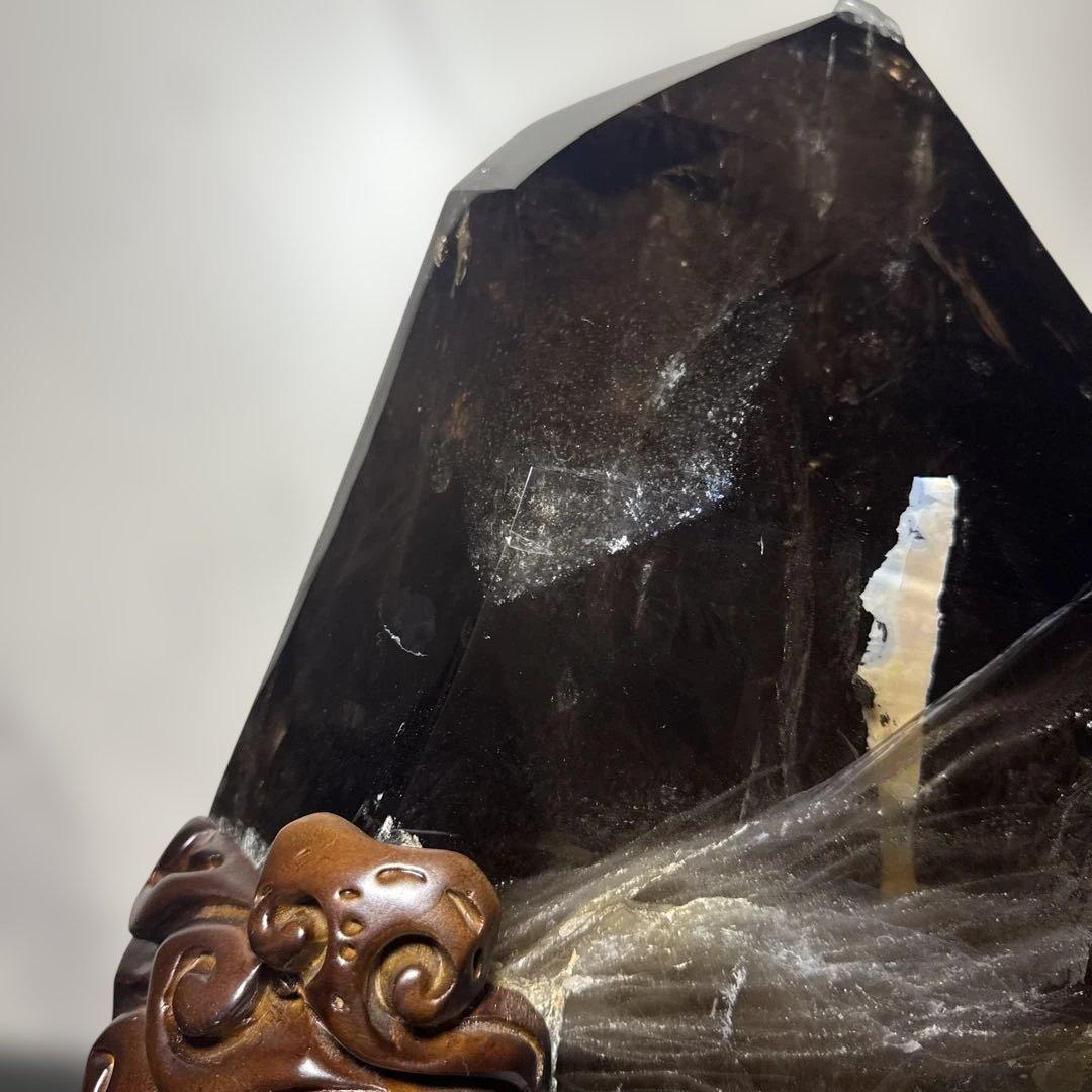 【極上品】山東省産 モリオン原石 台座付 特大