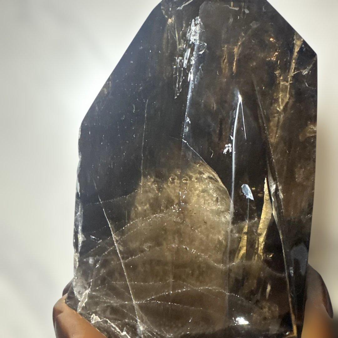 【極上品】山東省産 モリオン原石 台座付 特大