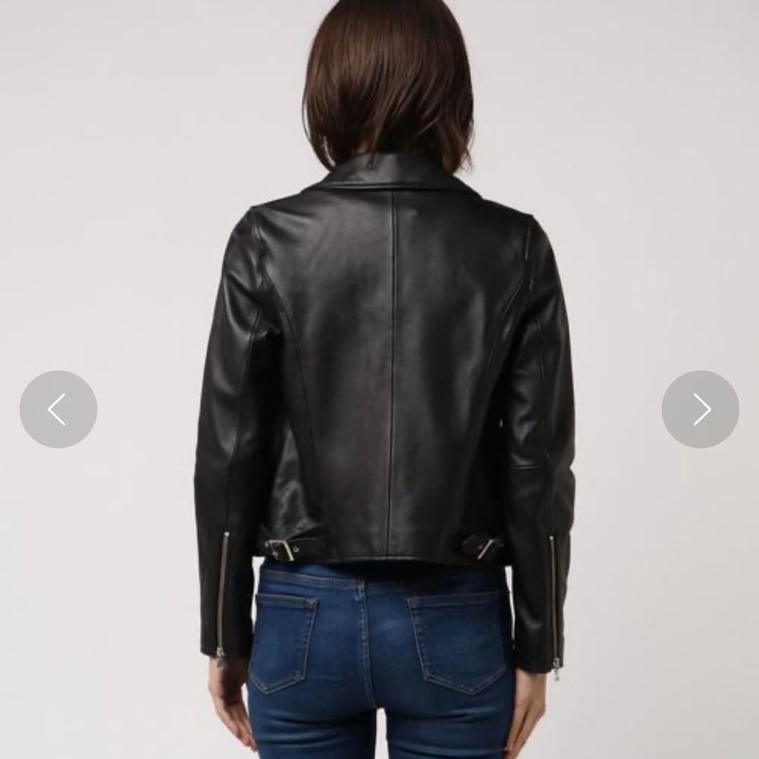 IENA ラムライダースブルゾン 38