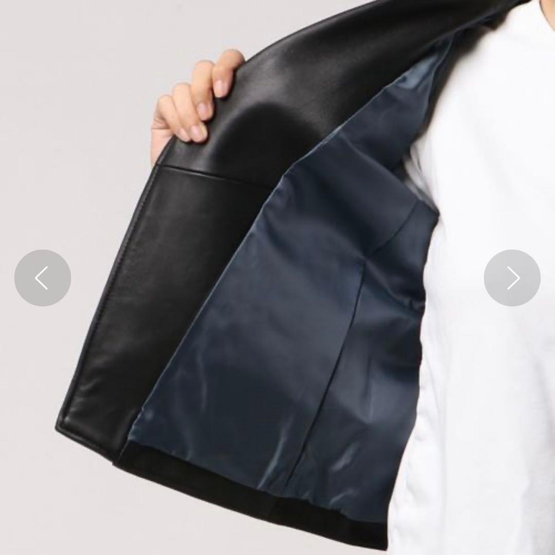 IENA ラムライダースブルゾン 38