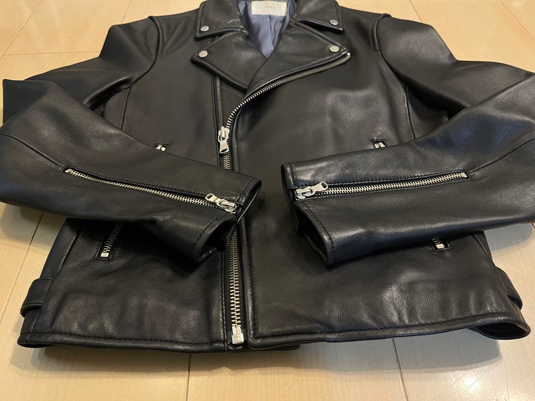 IENA ラムライダースブルゾン 38
