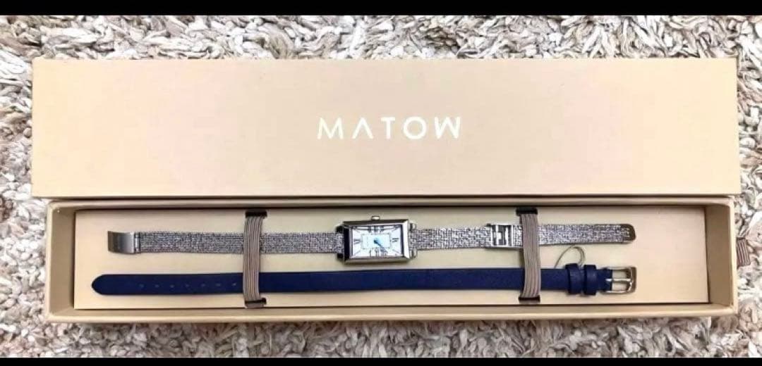 MATOW / マトウ　　スクエア シルバー銀 花/クォーツとエリンジューム