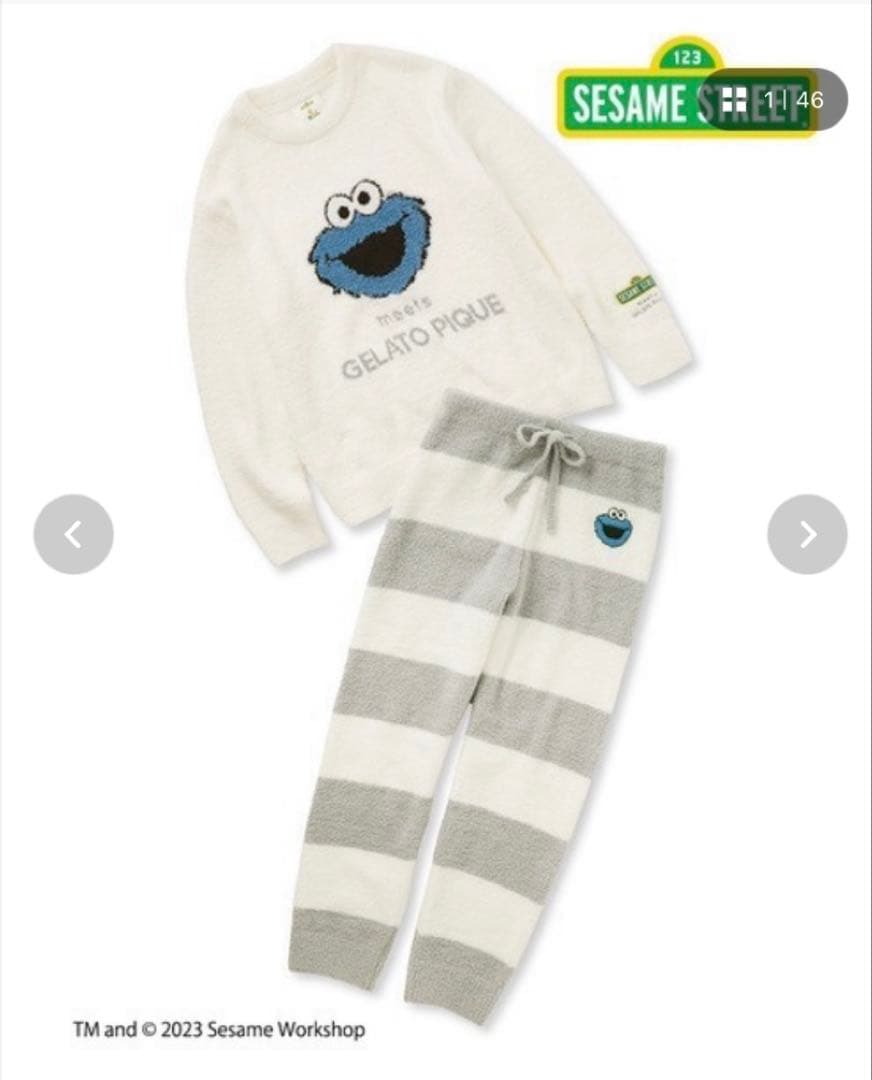 【新品】ジェラートピケ　セサミストリート　クッキーモンスター