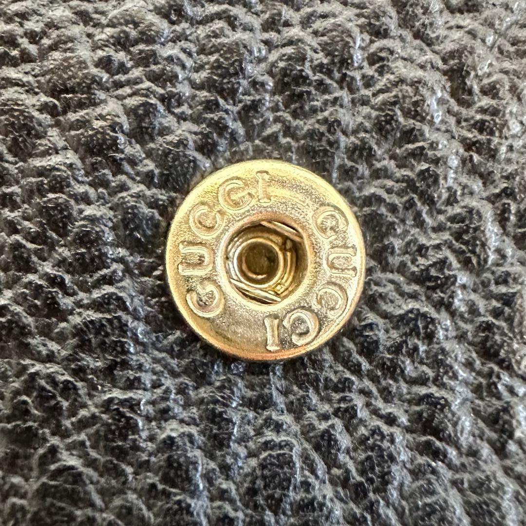 GUCCI グッチ 2つ折り財布 レザー ニュージャッキー シボ革 ゴールド金具