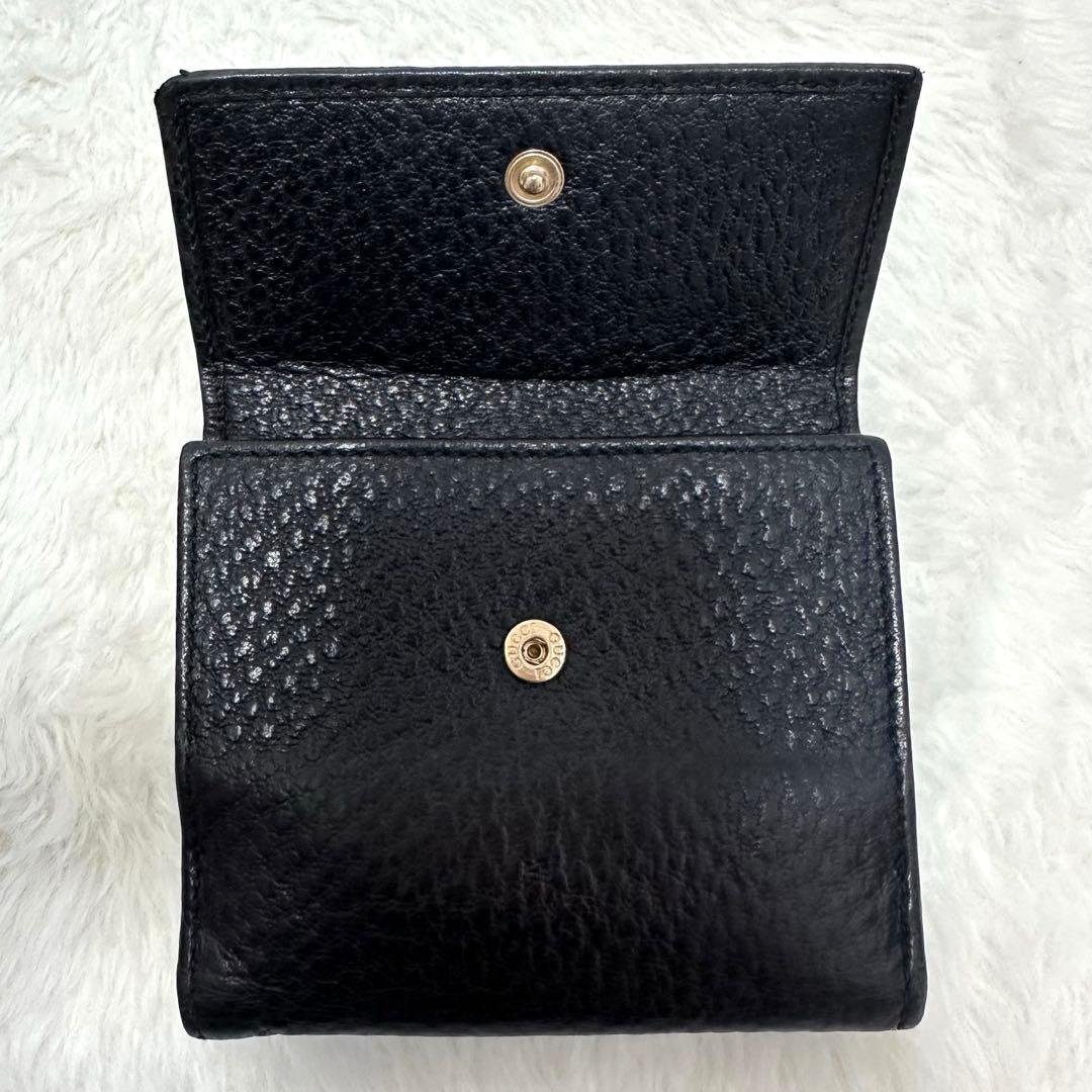GUCCI グッチ 2つ折り財布 レザー ニュージャッキー シボ革 ゴールド金具