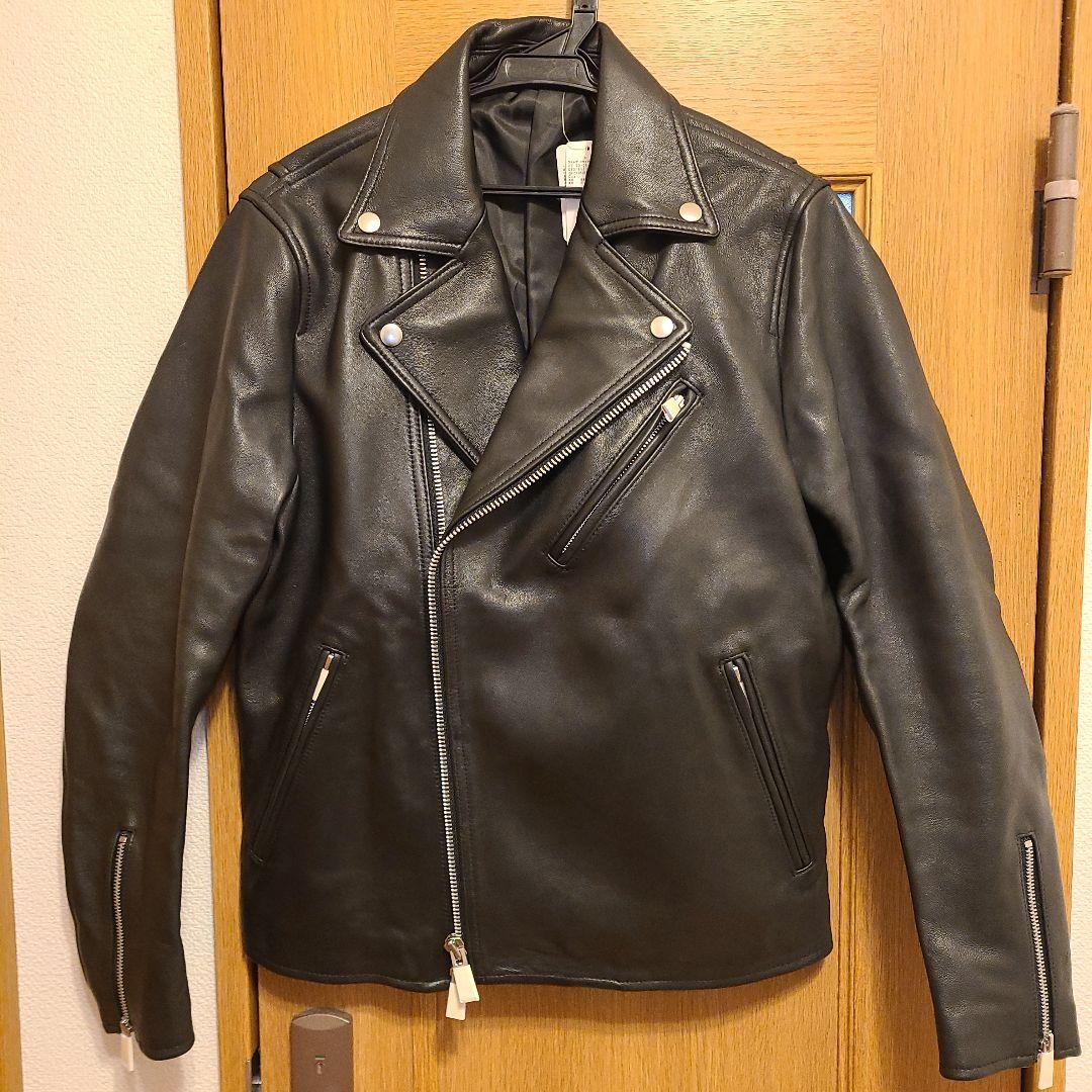 GLOBAL WORK　羊革 ダブルレザーライダースジャケット M 黒