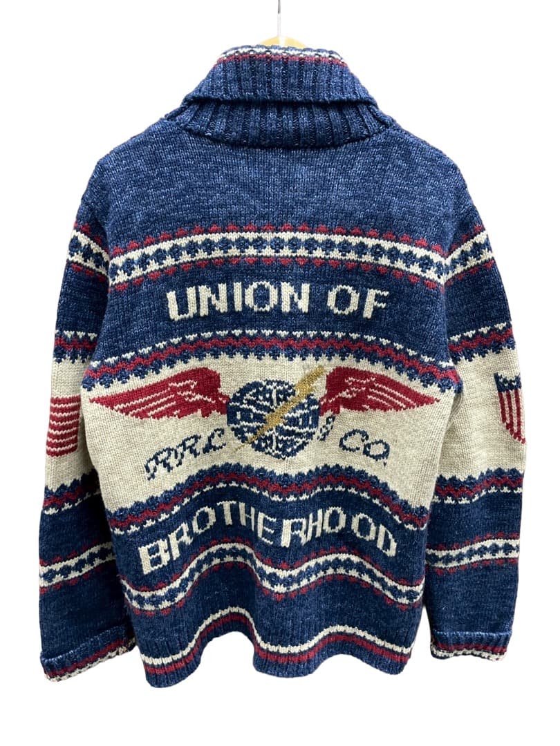 【RRL】ハンドニットFULL-ZIP ショールカラーカーディガン