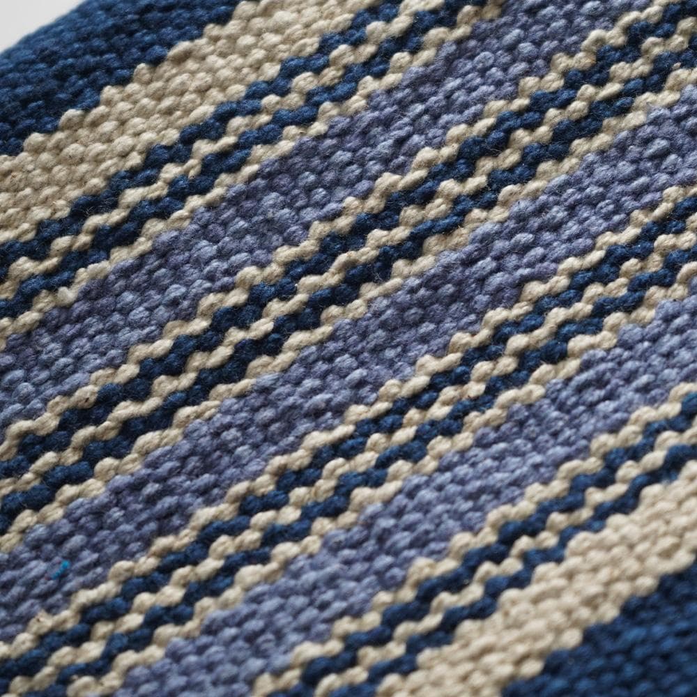 聖林公司　ラグマット + 玄関マット　インディゴストライプ ラグセット