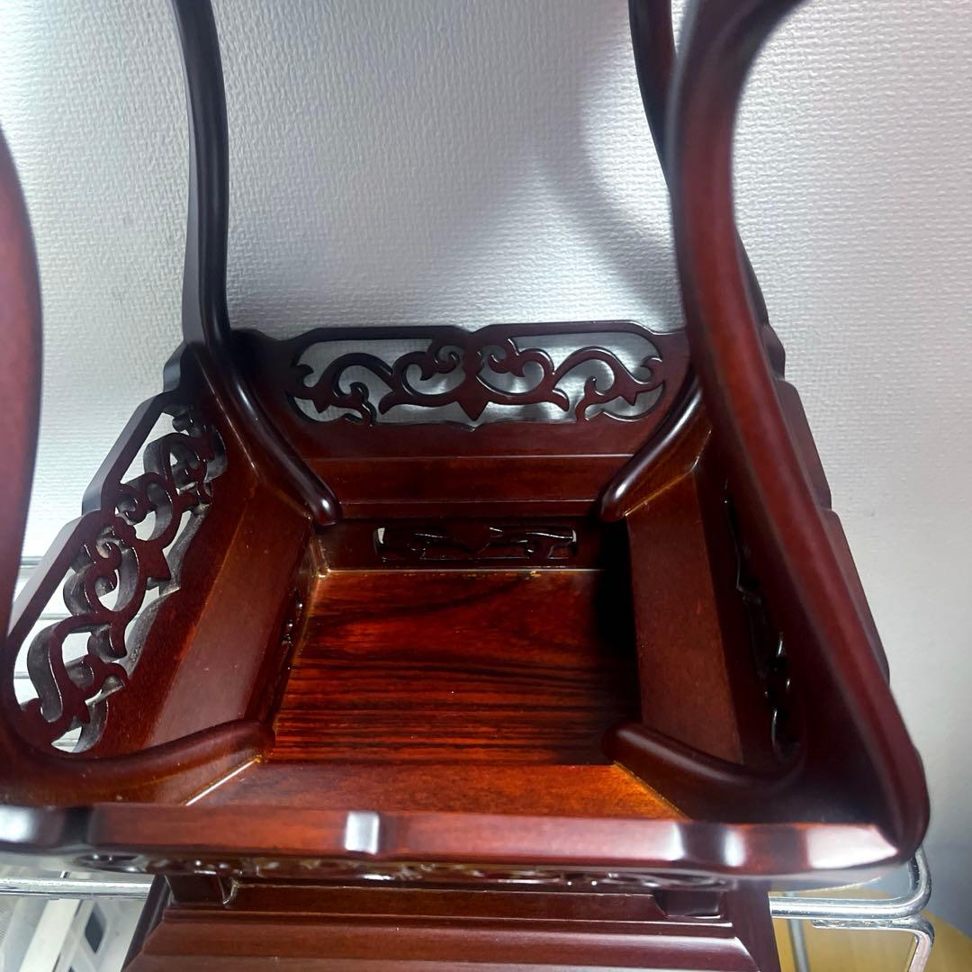 高級唐木花台　透かし彫り　紫檀　盆栽花台　懸崖花台　盆栽卓　香炉台　飾卓