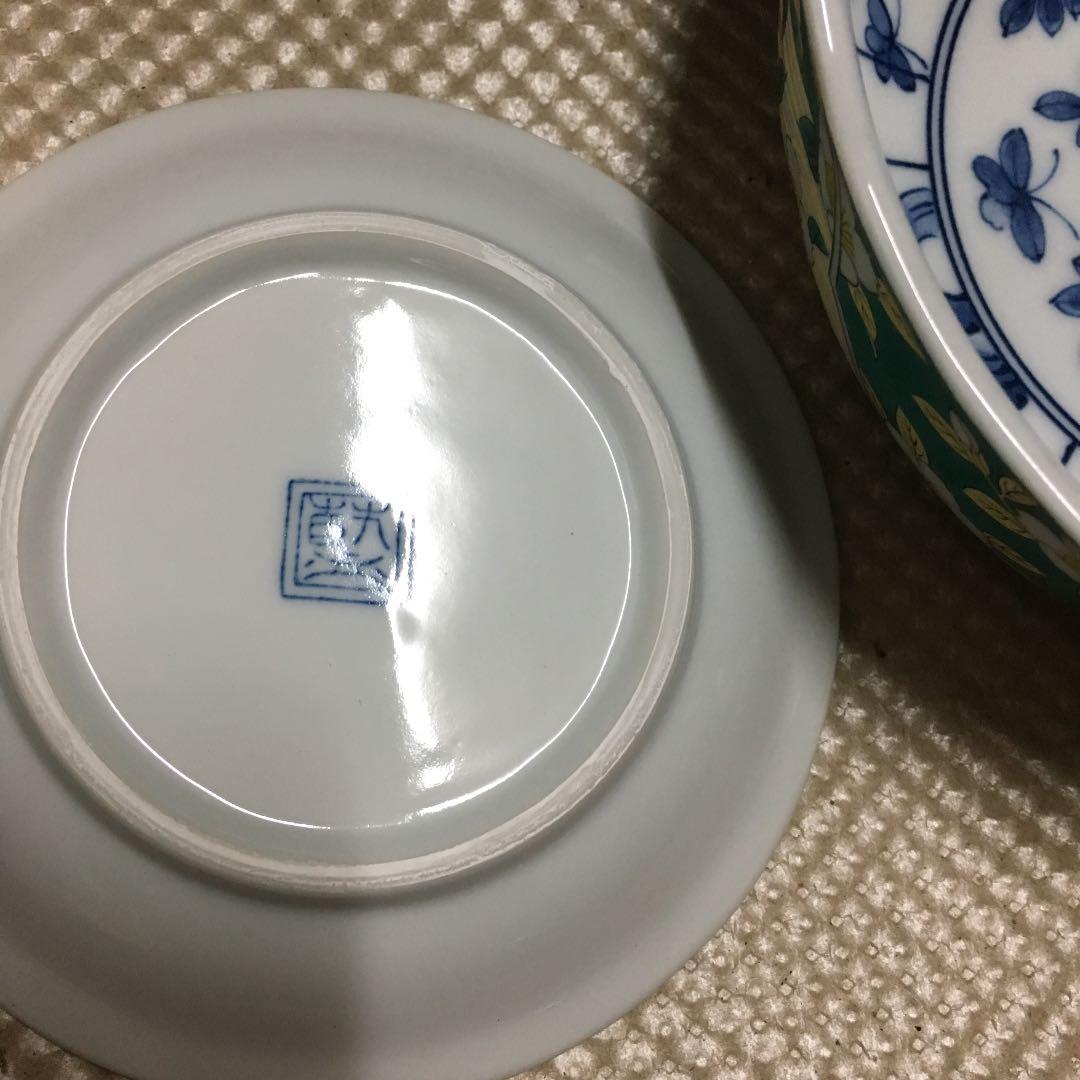 0652　盛鉢3客 小皿5客 菜箸1 セラミック藍