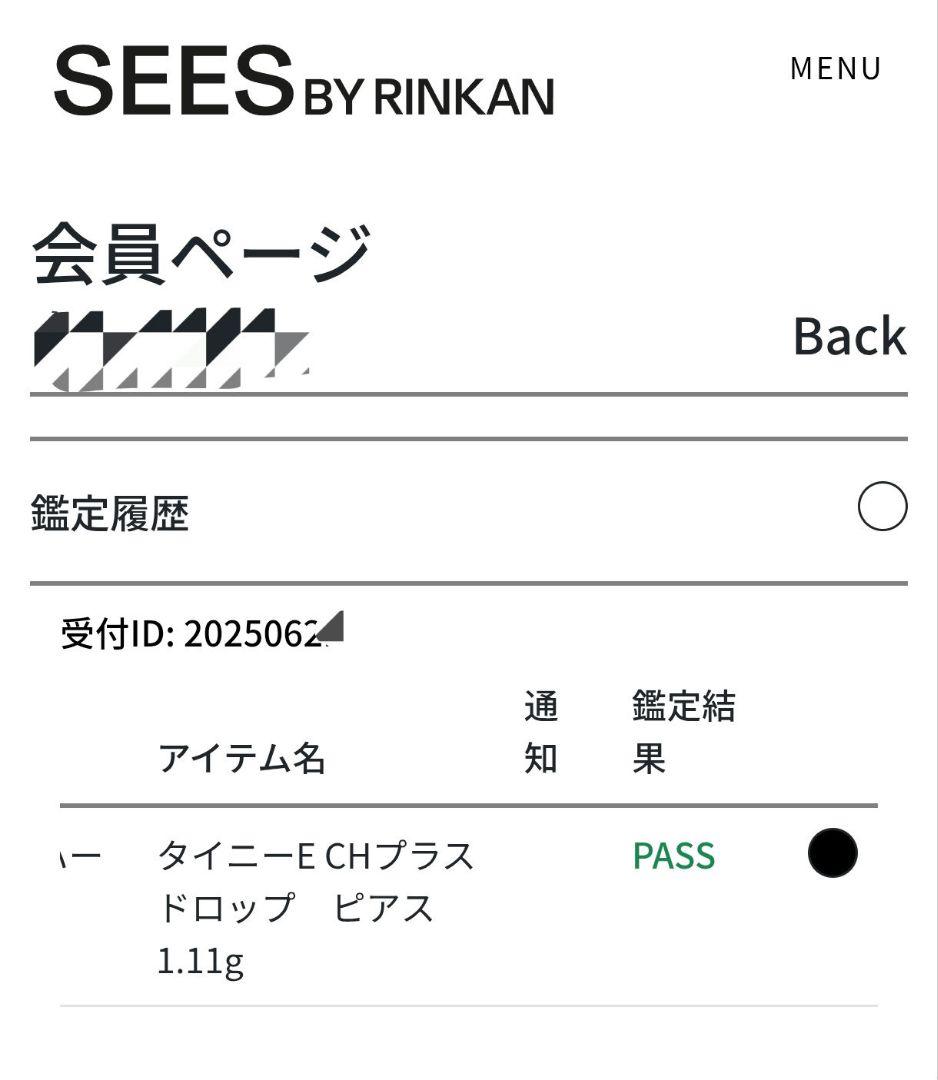 RINKAN鑑定済　最安値　クロムハーツ　タイニーE CHプラスドロップピアス