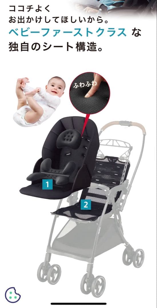 限定価格！2024年Aprica ラクーナクッションフリーADレインカバー付き